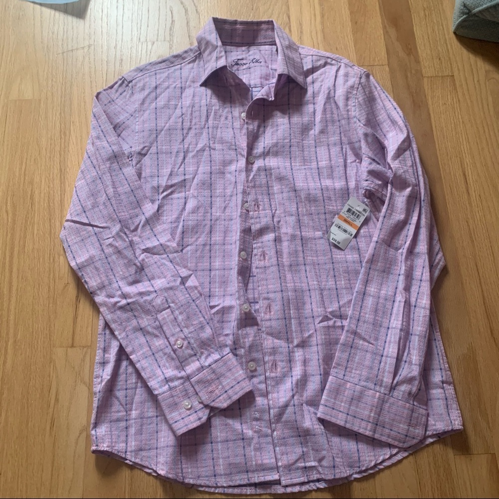 Tasso Elba pink button up shirt